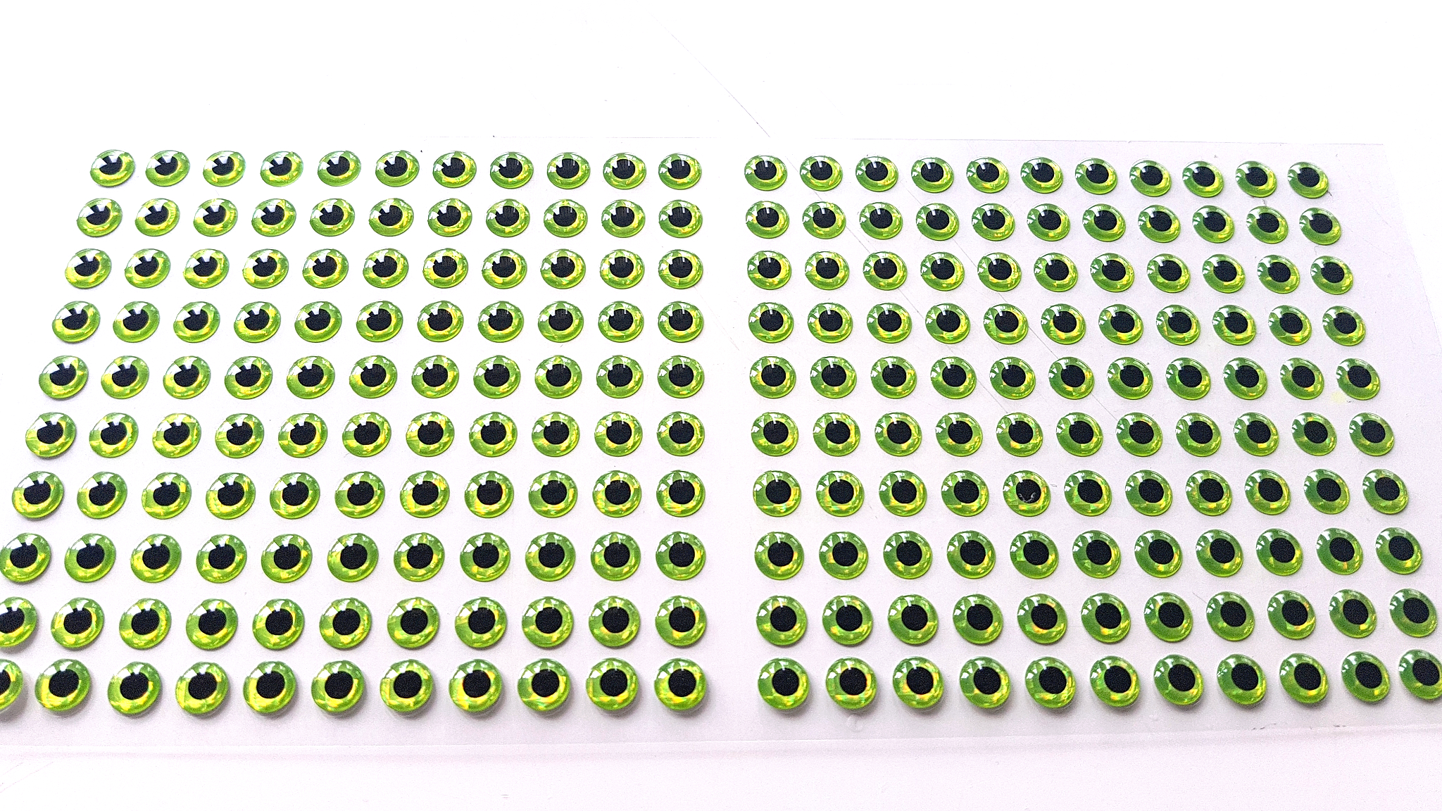 MIKATECH Epoxy 3D Augen 8mm Prism Chartreuse 220er Karte
