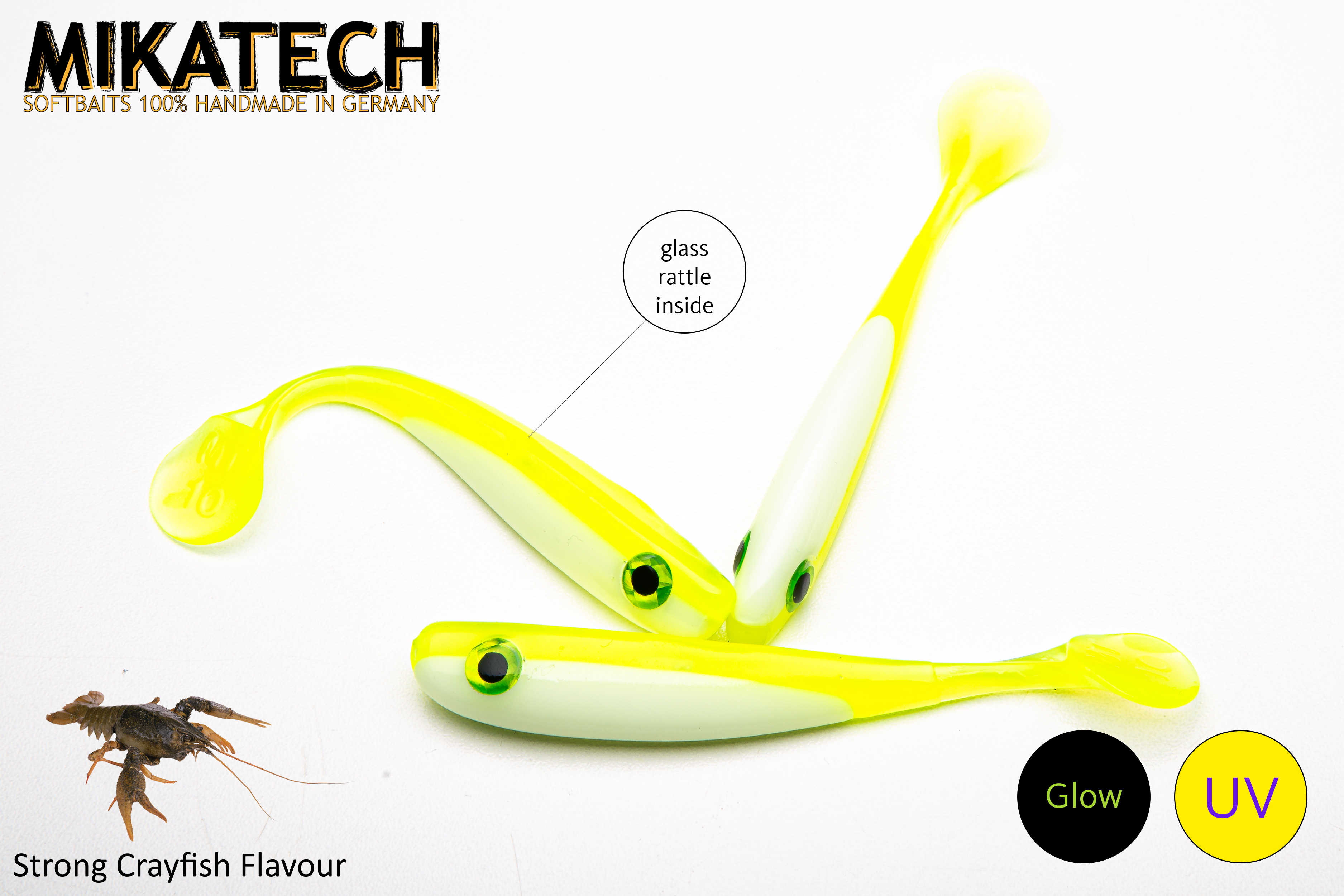MIKATECH Real Shad 10 cm Taschenlampe Glow UV