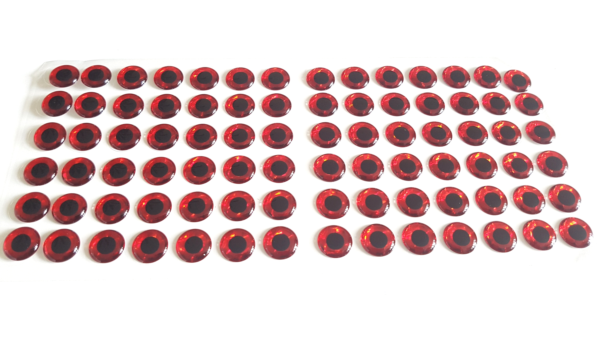 MIKATECH Epoxy 3D Augen 14mm Prism Red Karte 84 Stück