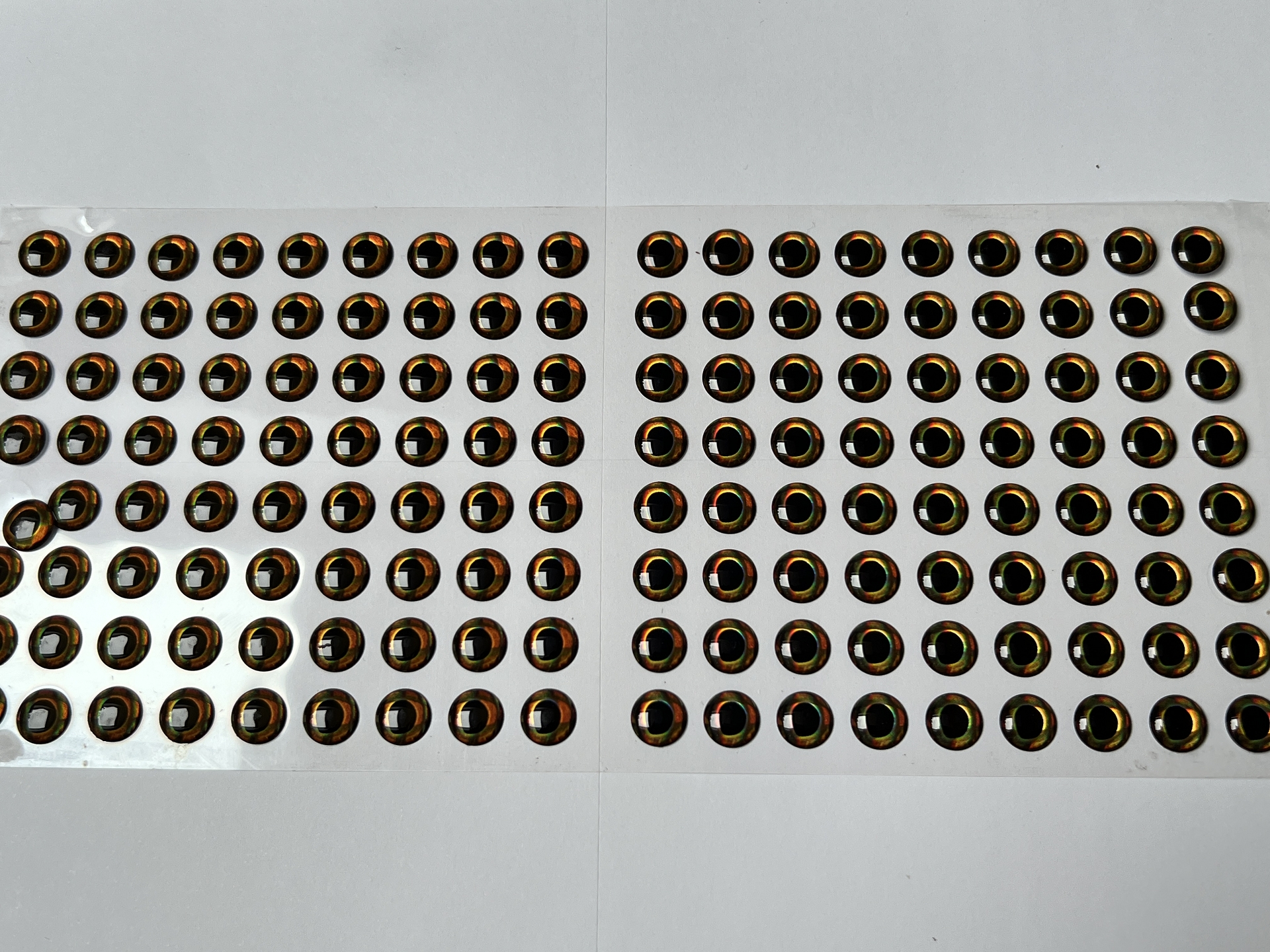 MIKATECH Epoxy 3D Augen 10mm Natural Gold 144er Karte
