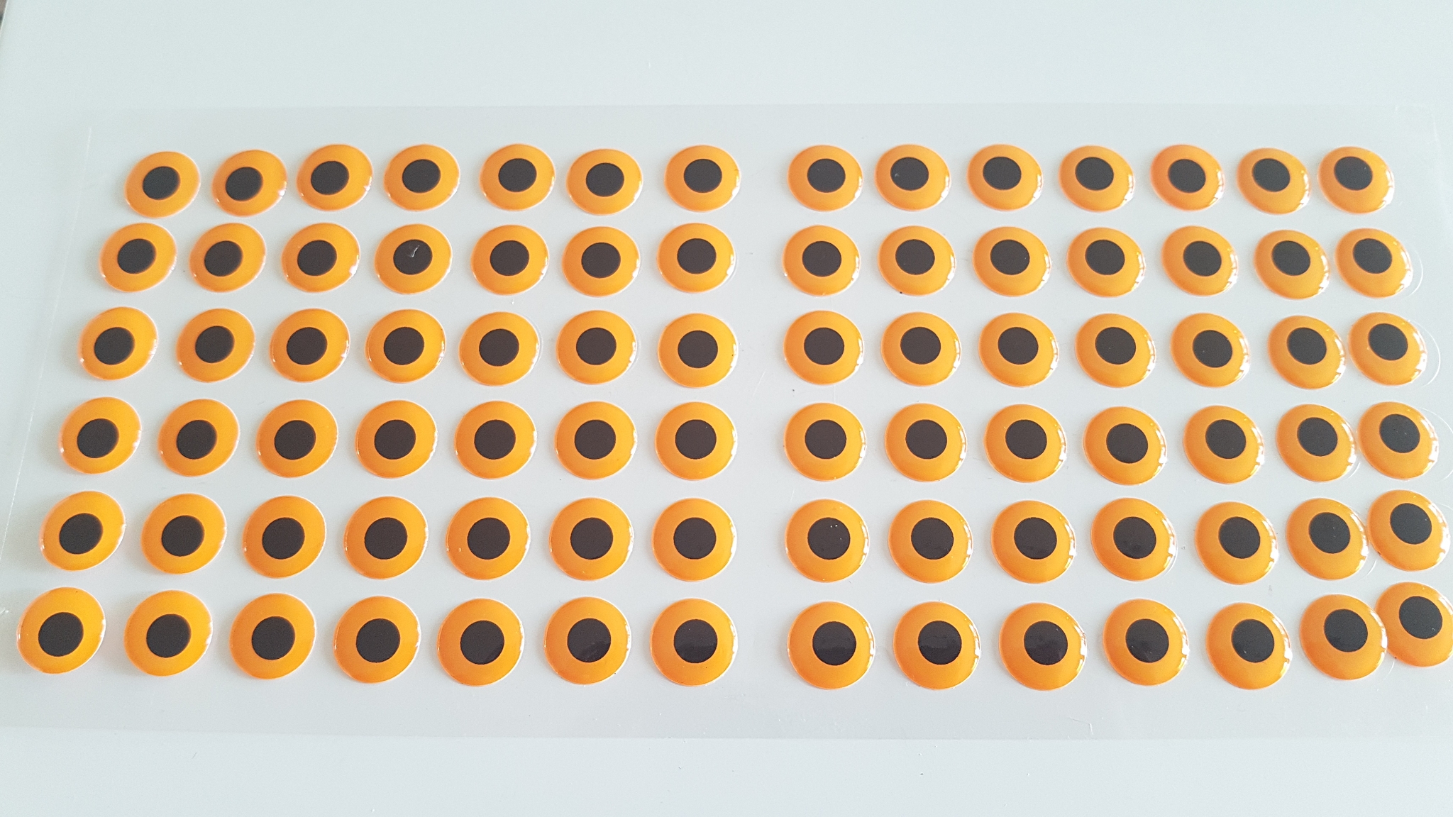MIKATECH Epoxy 3D Augen 14mm Hot Orange UV Karte 84 Stück