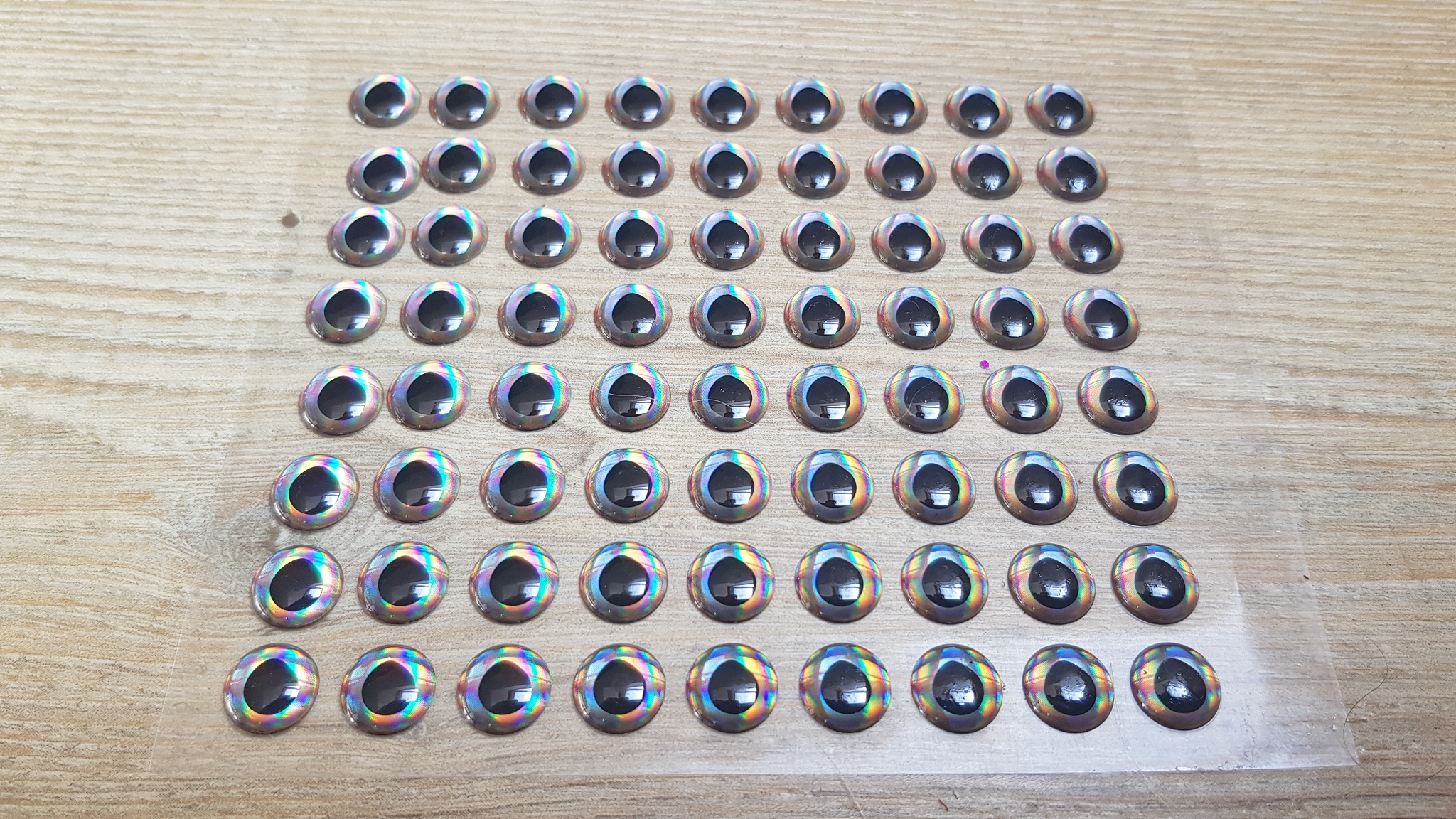MIKATECH Epoxy 3D Augen 10mm Natural Silver 144er Karte