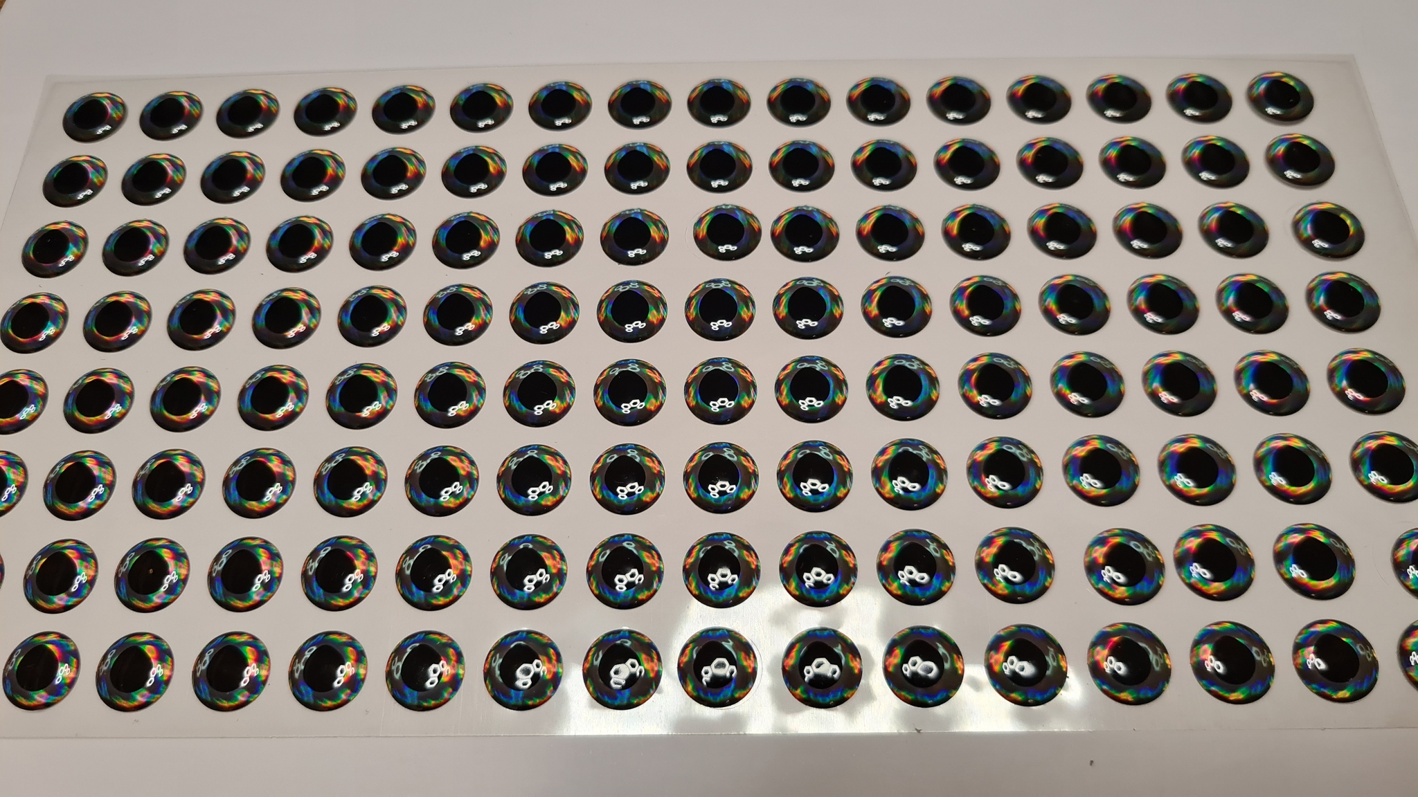 MIKATECH Epoxy 3D Augen 12,5mm Natural Silver Karte 128 Stück