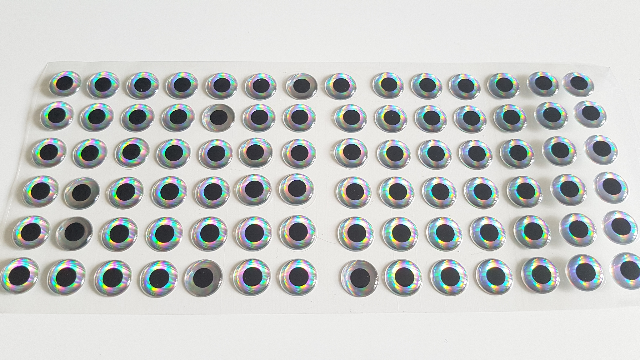 MIKATECH Epoxy 3D Augen 14mm Super Pearl Karte 84 Stück