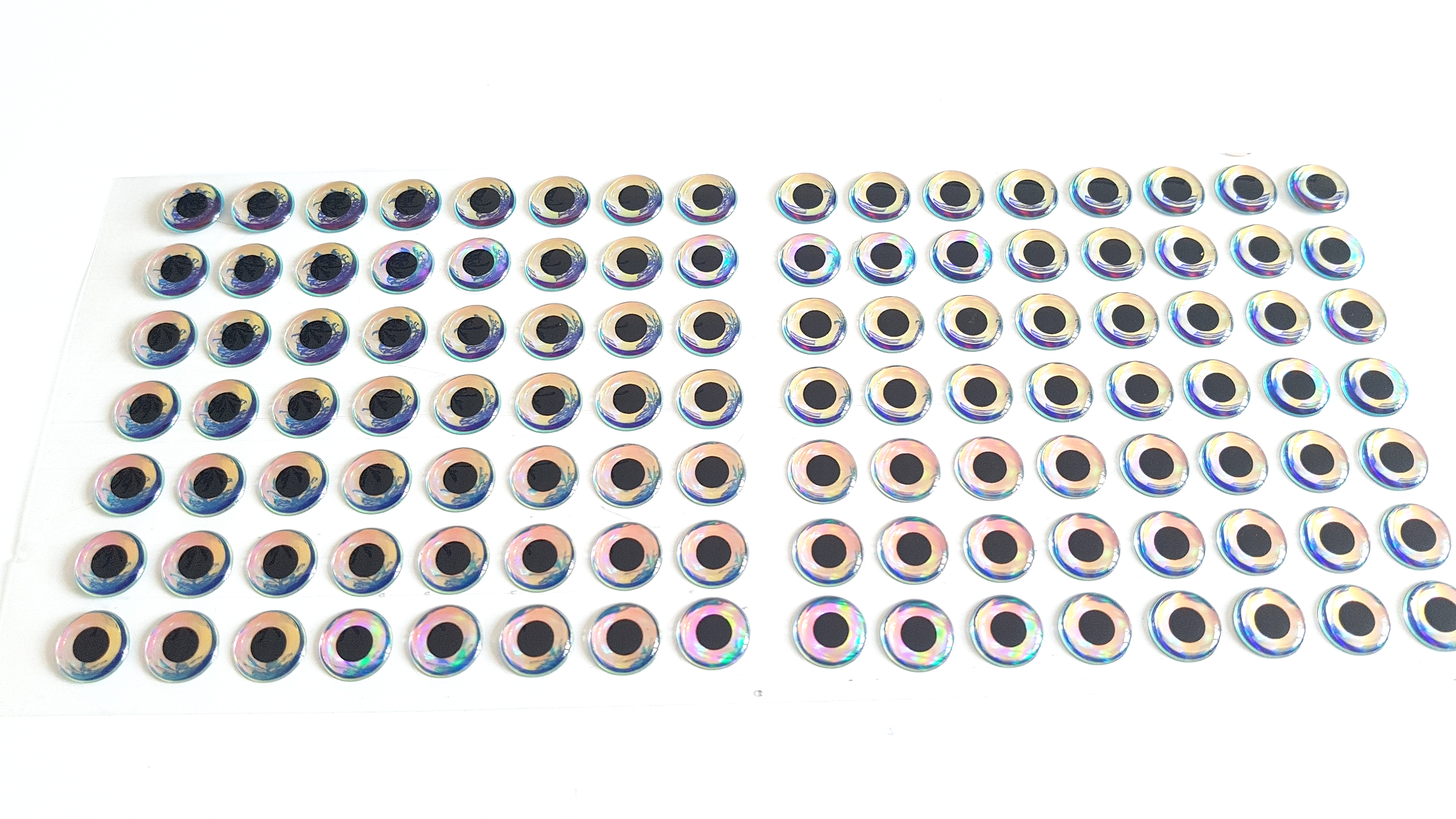 MIKATECH Epoxy 3D Augen 12,5mm Super Pearl Karte 112 Stück