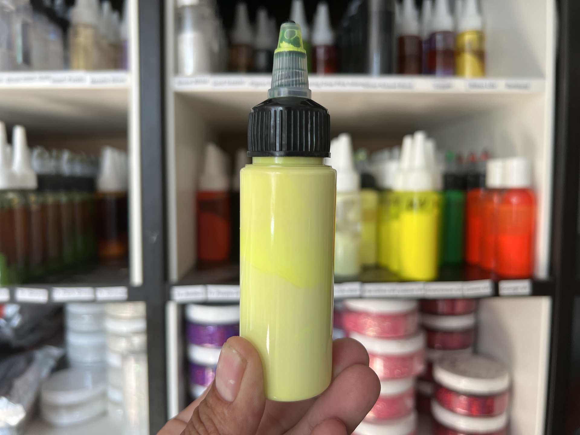 SABOFLEX UV Fluo Hot Olive Plastisolfarbe 50g