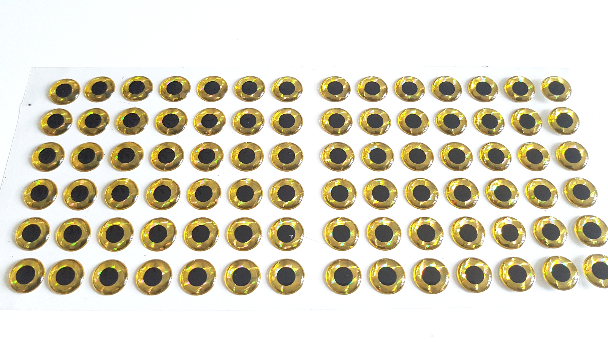 MIKATECH Epoxy 3D Augen 14mm Prism Gold Karte 84 Stück