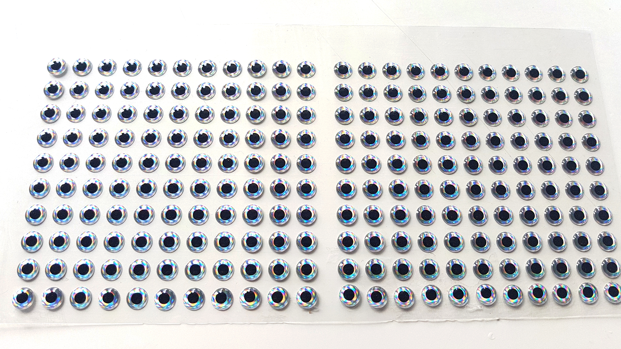 MIKATECH Epoxy 3D Augen 8mm Prism Chrome 220er Karte
