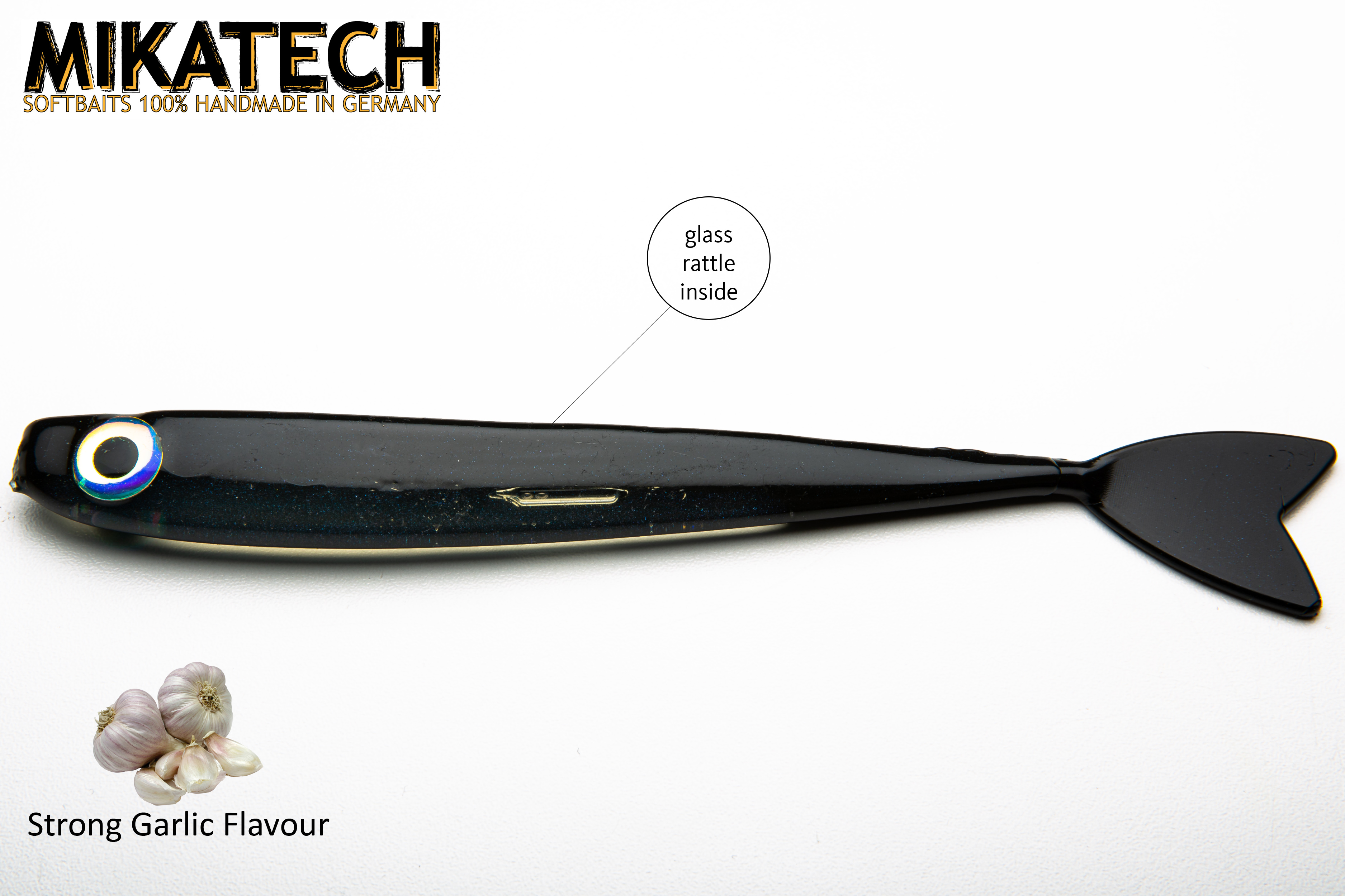 MIKATECH Real V-Shad 18 cm Black Shiner