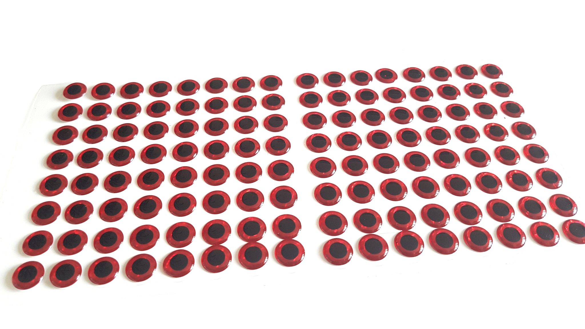 MIKATECH Epoxy 3D Augen 12,5mm Prism Red Karte 112 Stück