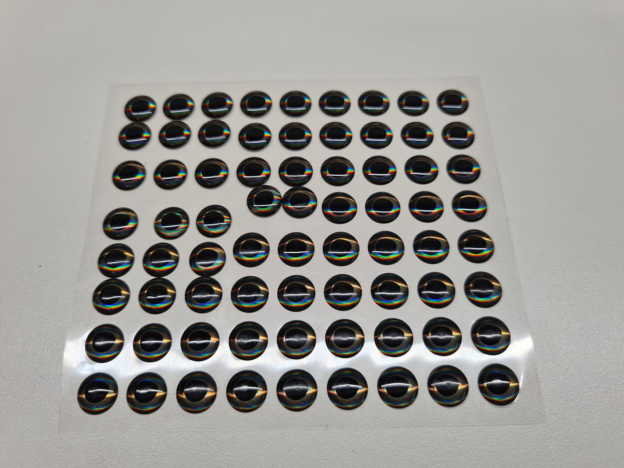 MIKATECH Epoxy 3D Augen 10mm Natural Black 144er Karte