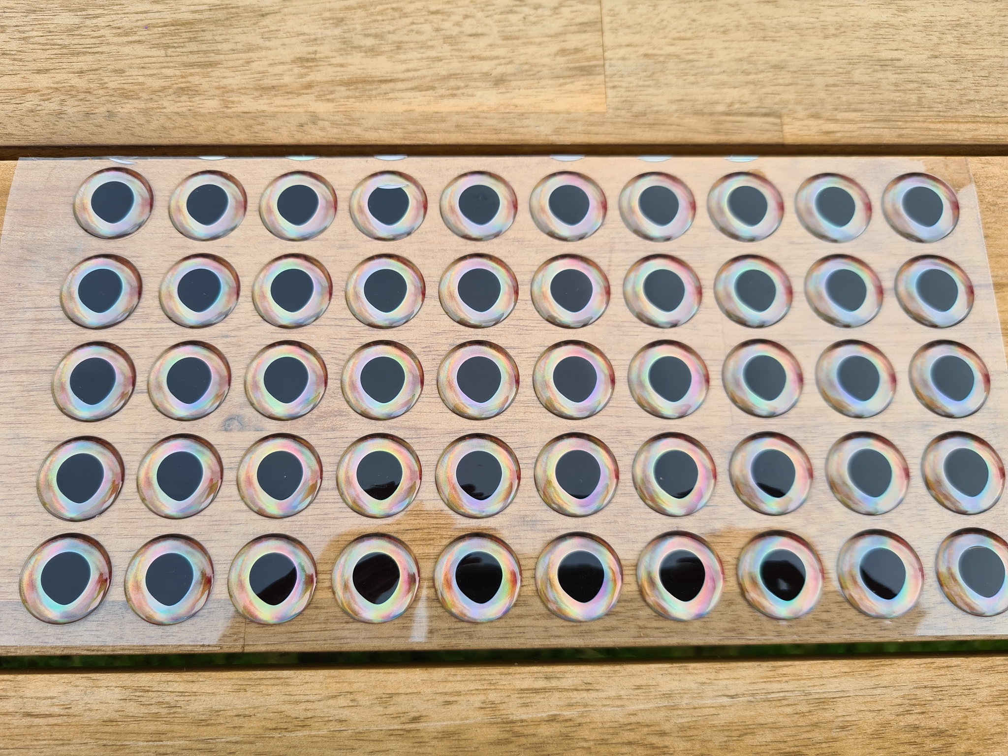 MIKATECH Epoxy 3D Augen 20mm Natural Silver Karte 50 Stück