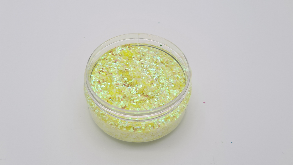 MIKATECH Glitter 1mm Irisierend Gelb UV 100ml