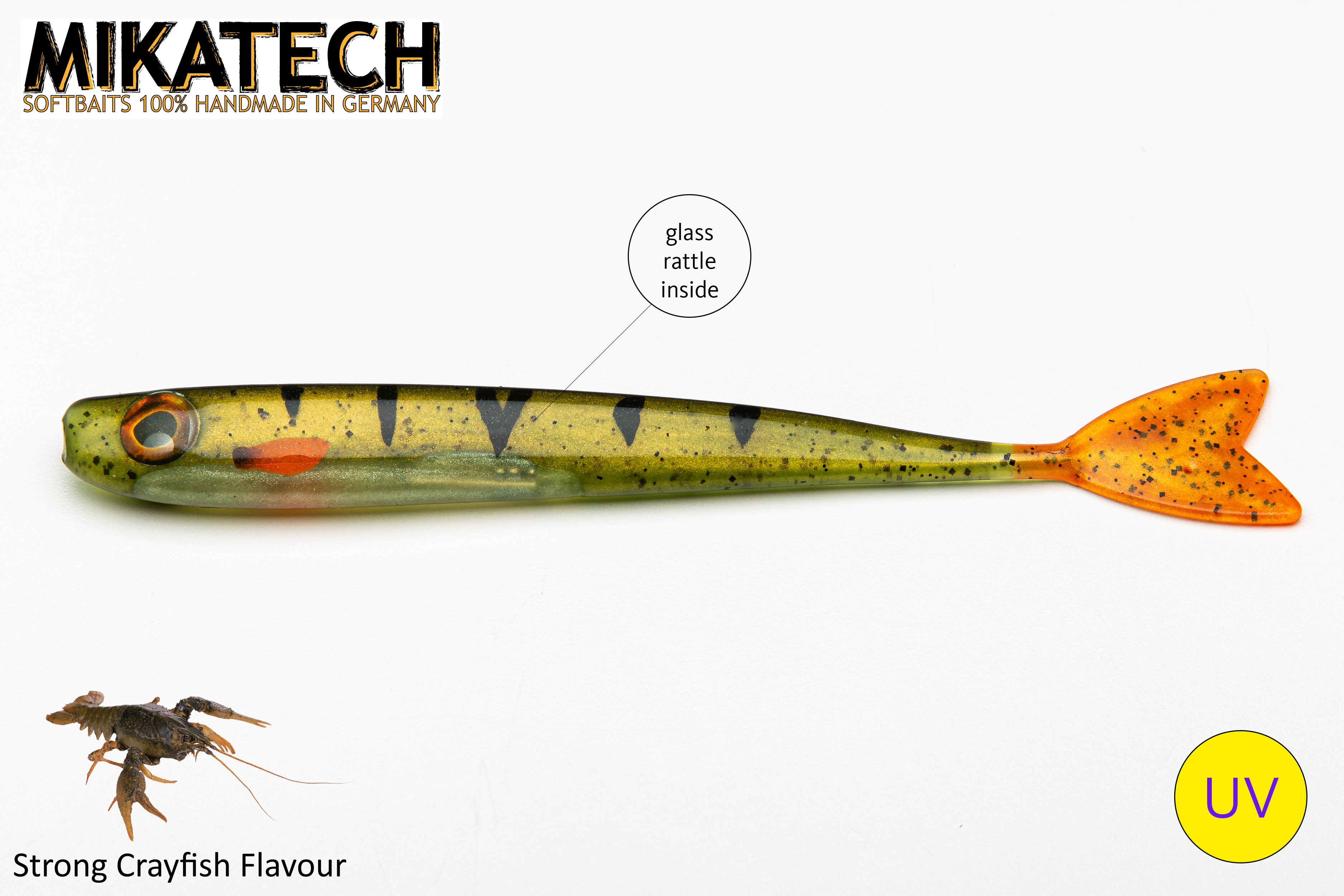 MIKATECH Real V-Shad 18 cm Barsch UV