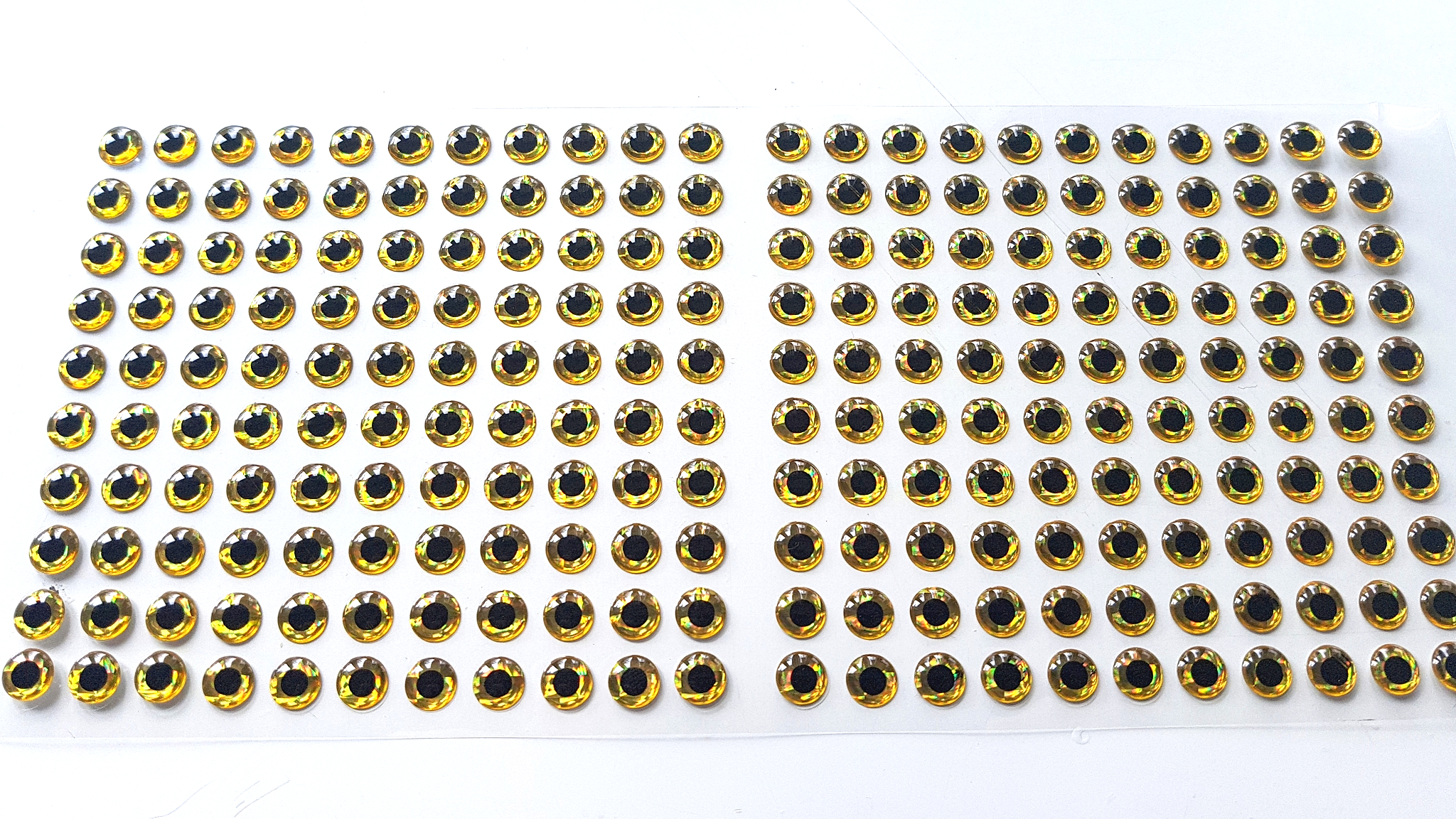 MIKATECH Epoxy 3D Augen 10mm Prism Gold 144er Karte