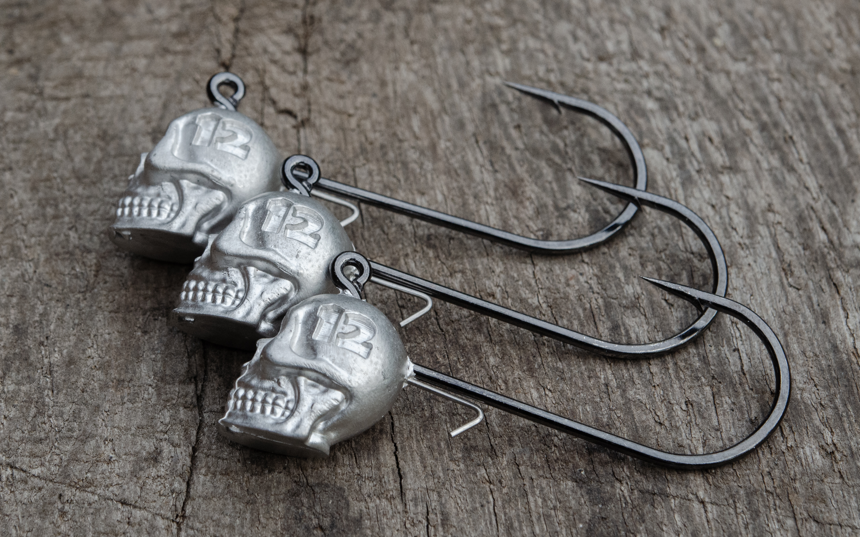 Q-Jigs 3/0 12g - Set a 3 Stück Totenkopf Jig VMC Haken