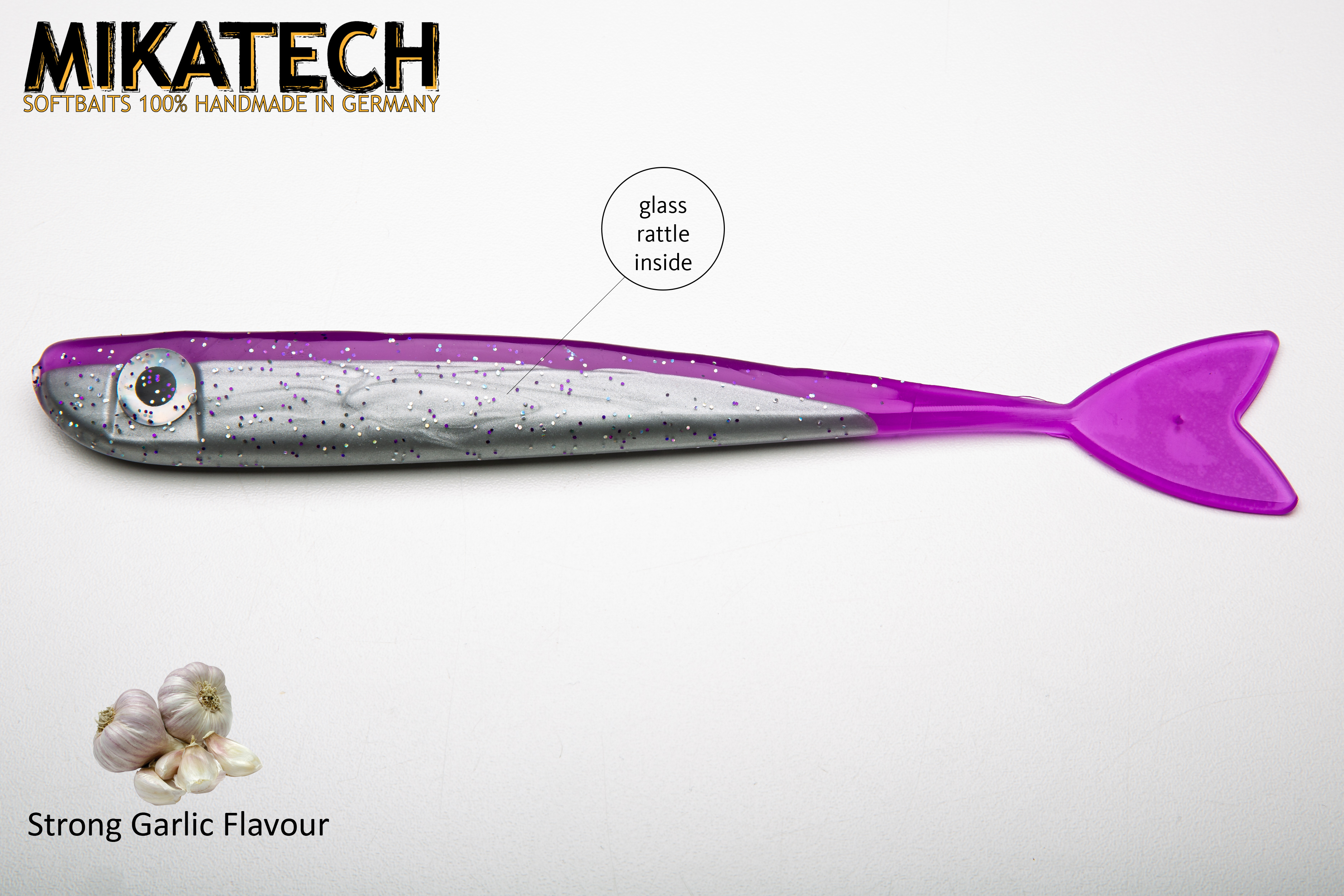 MIKATECH Real V-Shad 22 cm Chrome Purple