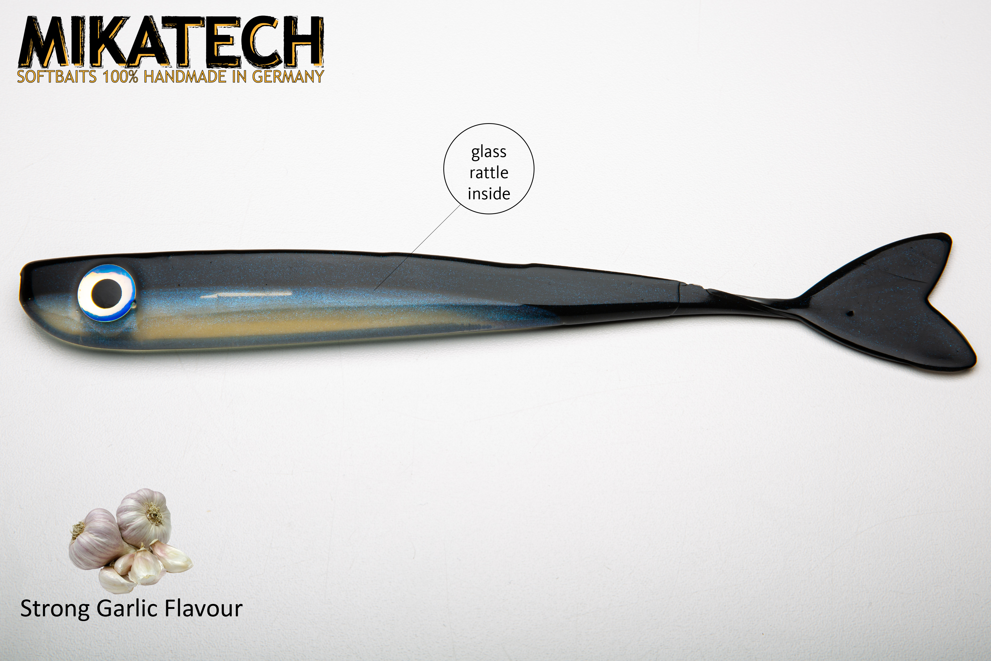 MIKATECH Real V-Shad 22 cm Black Shiner