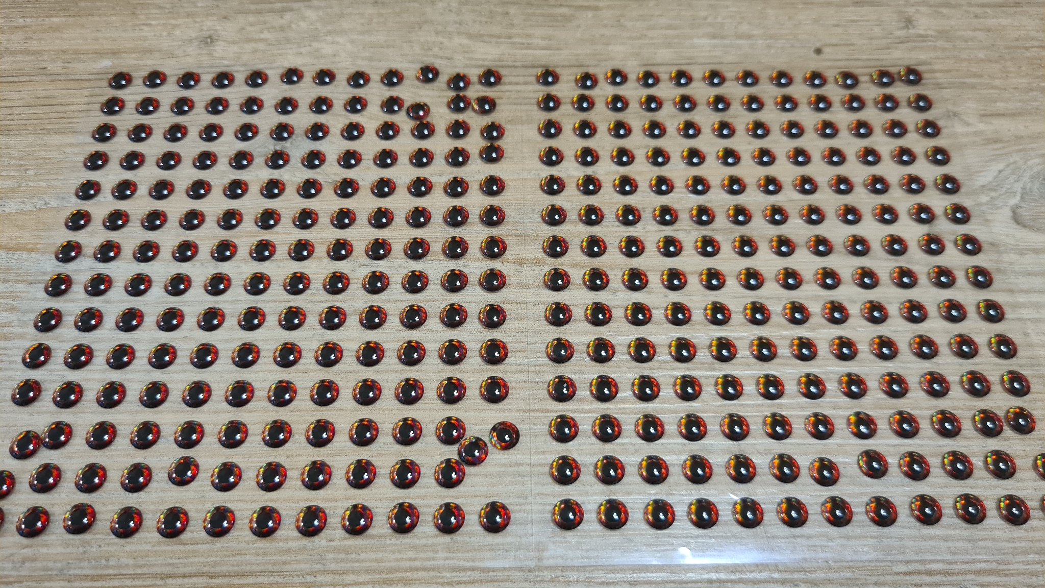 MIKATECH Epoxy 3D Augen 6mm Natural Red 336er Karte