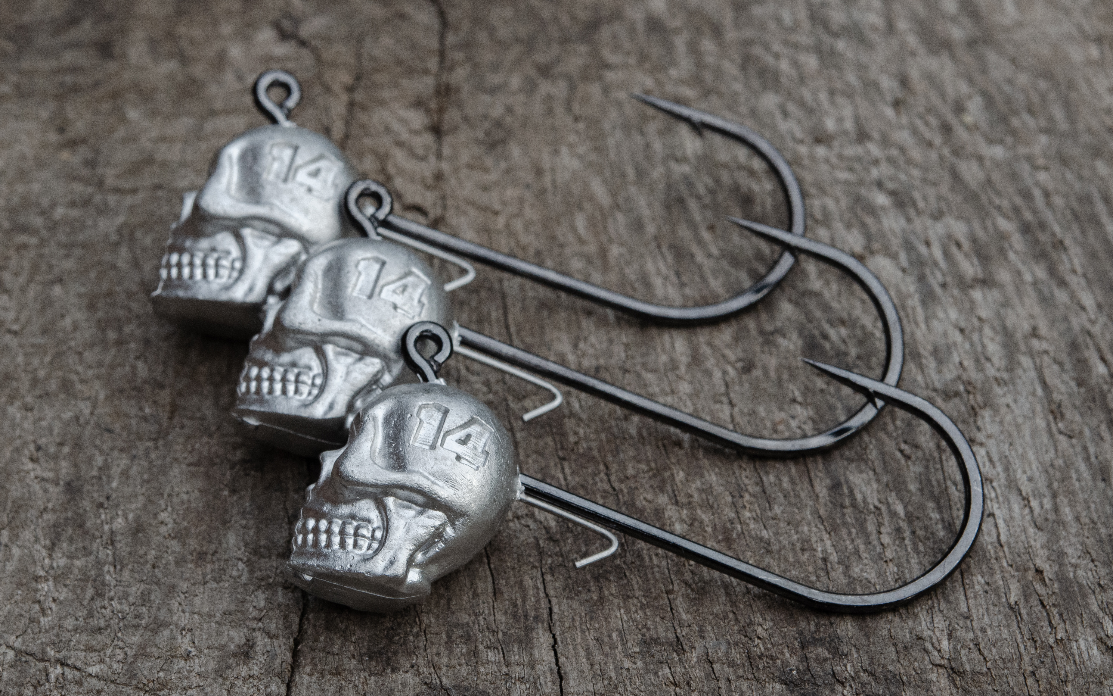 Q-Jigs 3/0 14g - Set a 3 Stück Totenkopf Jig VMC Haken