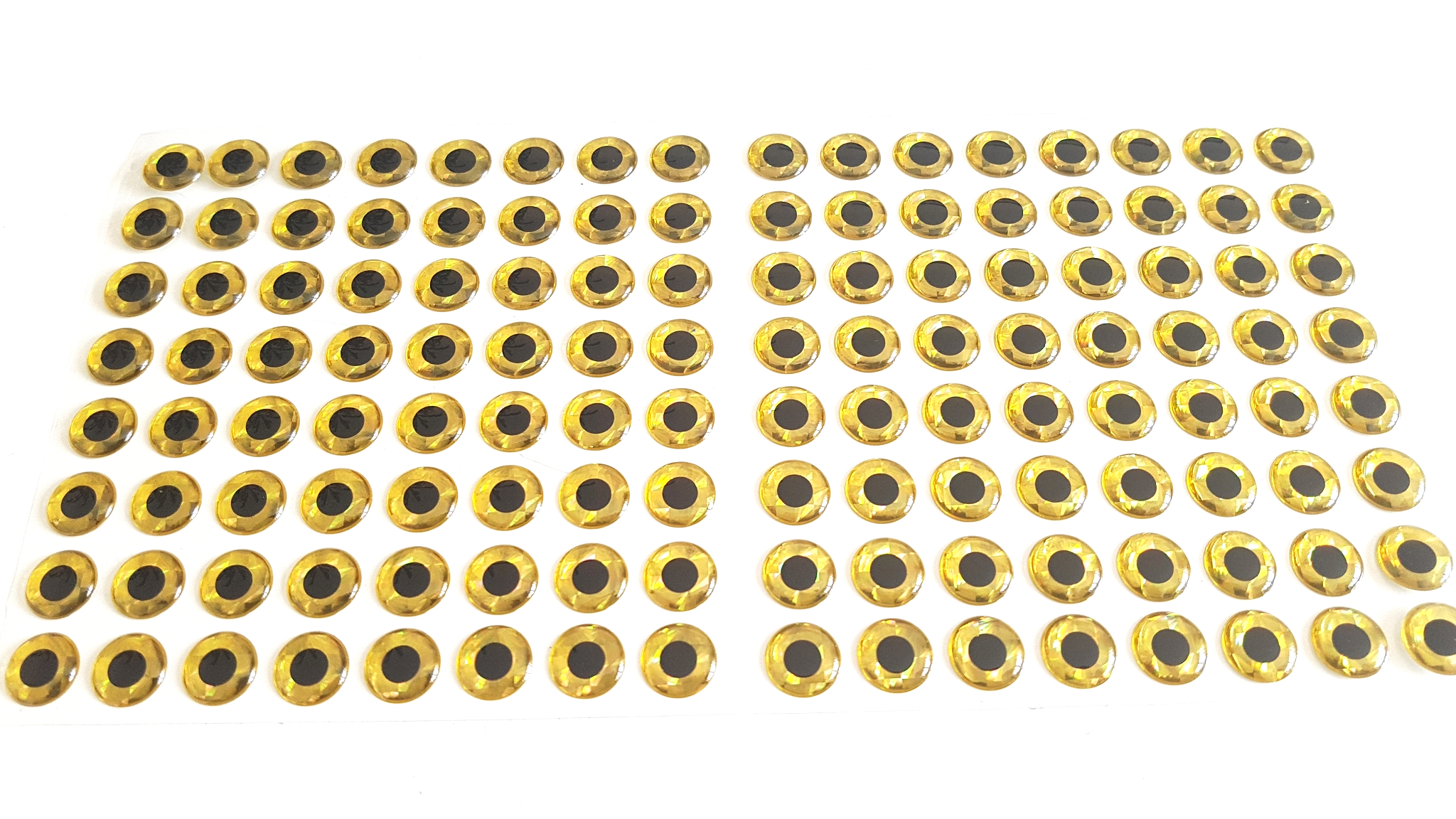 MIKATECH Epoxy 3D Augen 12,5mm Prism Gold Karte 112 Stück