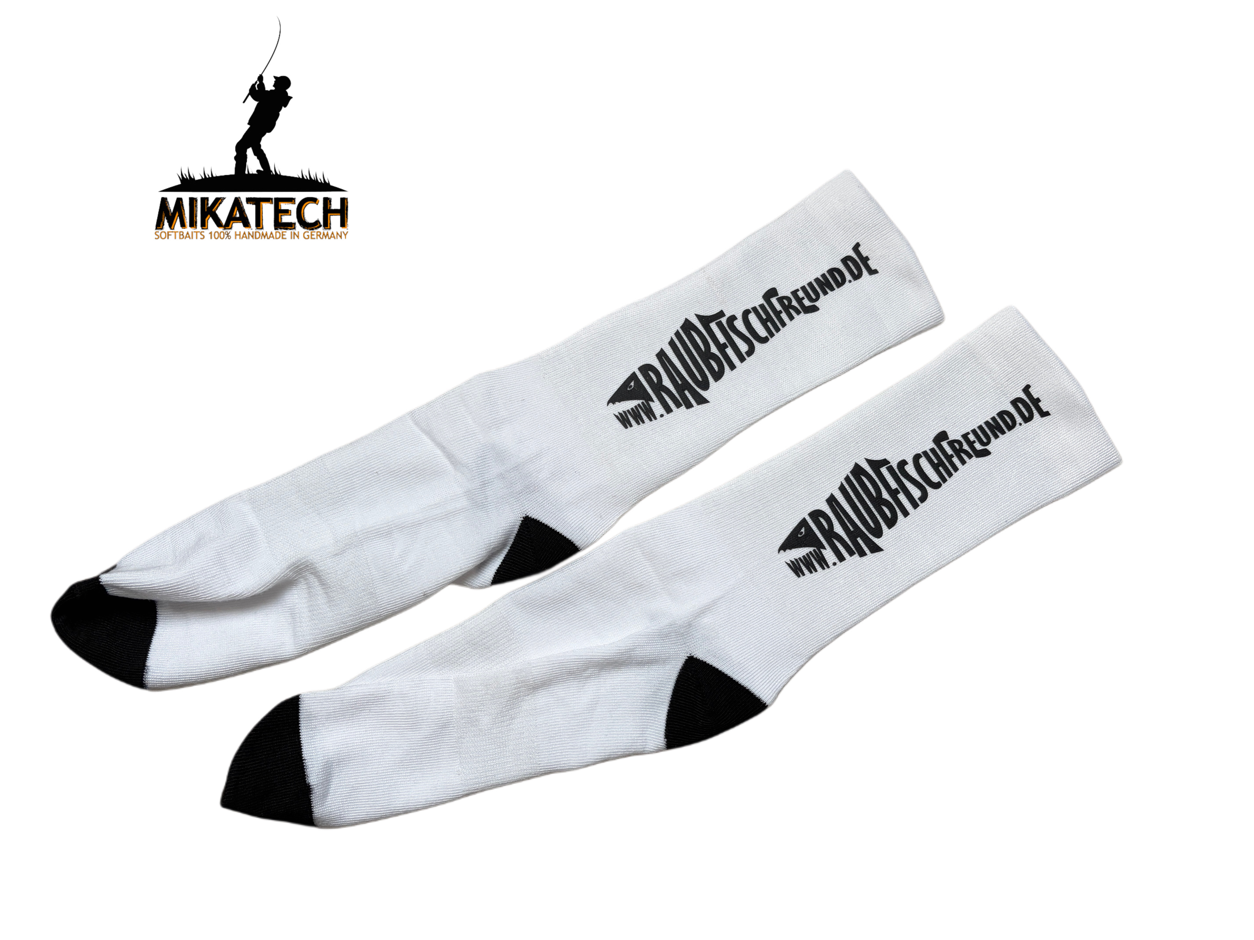 Raubfischfreund Socken Weiss