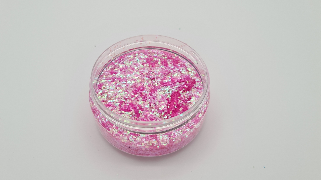 MIKATECH Glitter 1mm Irisierend Rosa UV 100ml