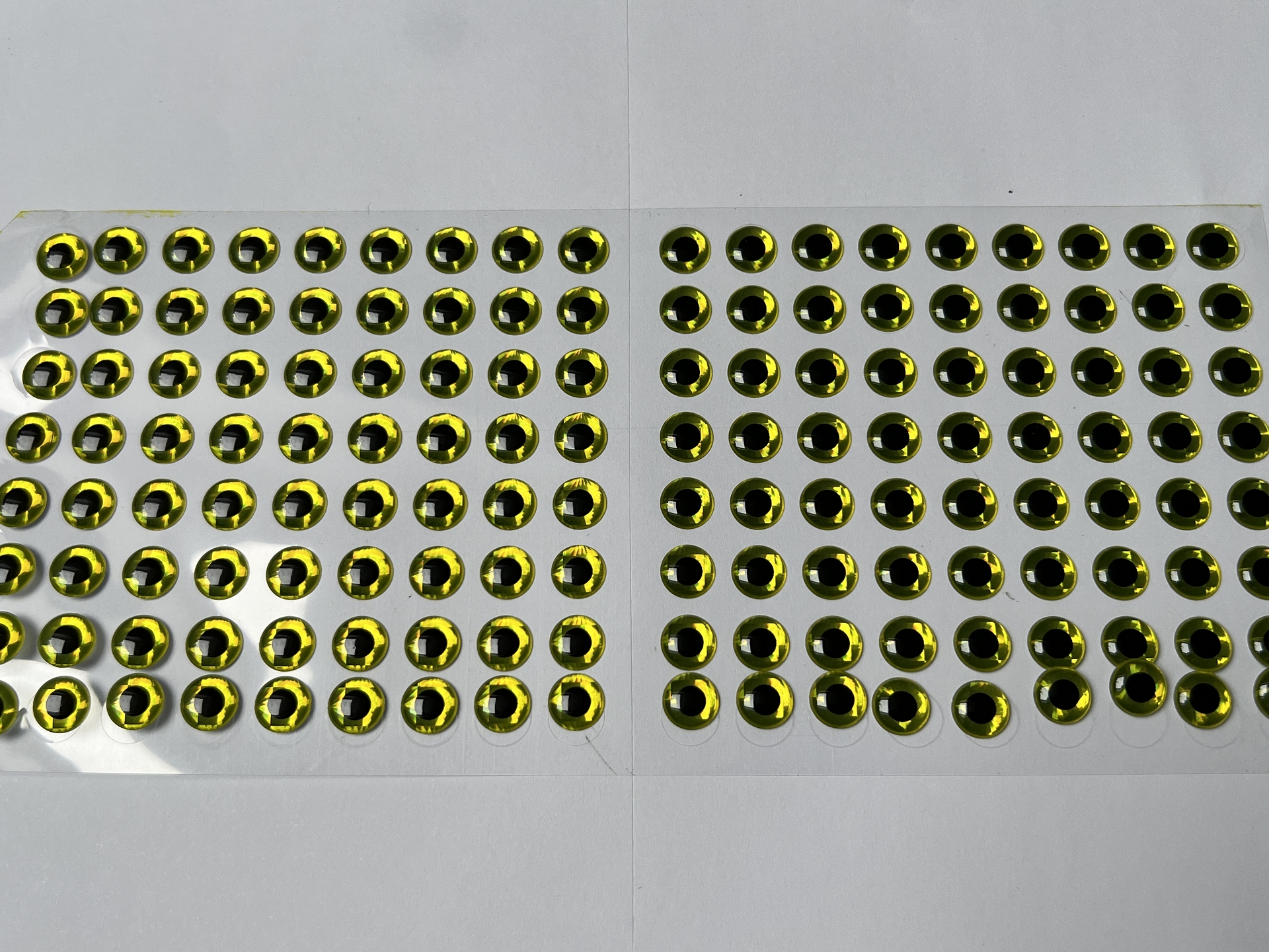 MIKATECH Epoxy 3D Augen 10mm Prism Chartreuse 144er Karte